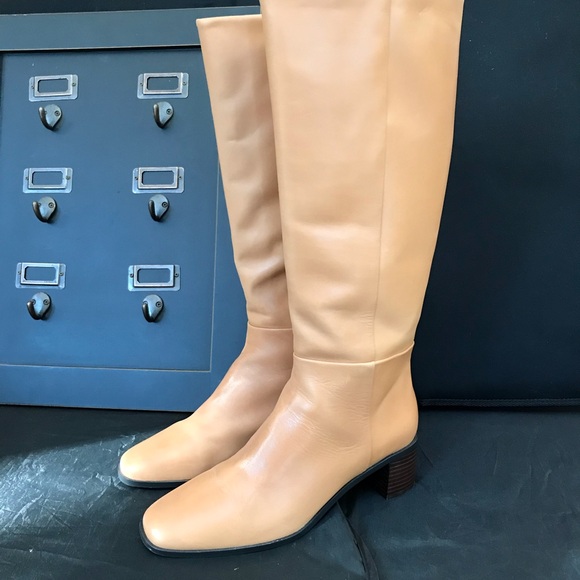 Tan Two-Tone Monterey Block Heel Tall Boots - Women’s 9 - Picture 8 of 9